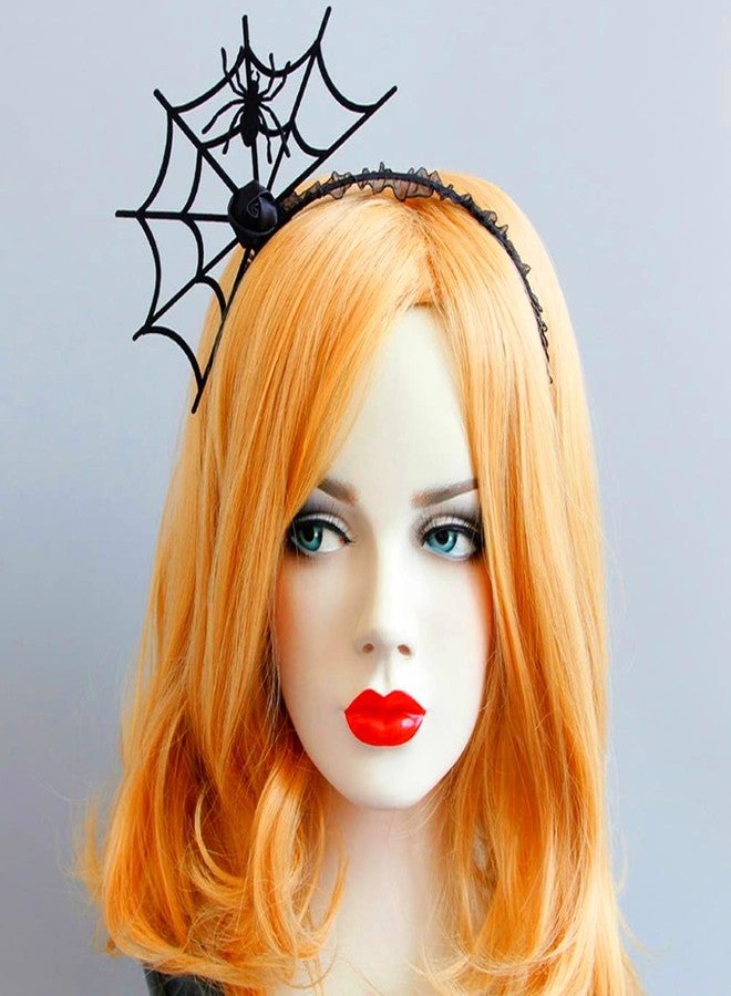 JIALWEN Halloween Spider Web Hair Hoop Cosplay Masquerade Spider Headband Costume Accessory (Black) - Image 3